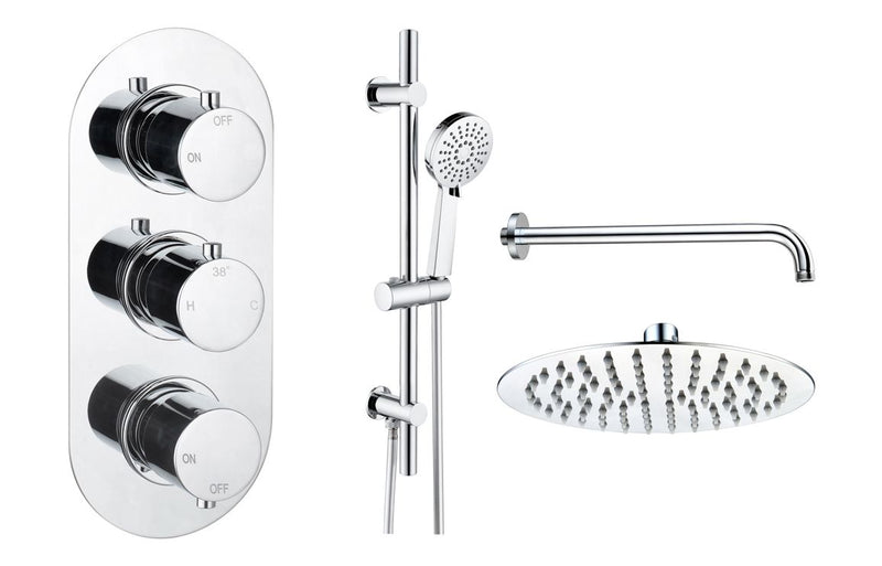 Hydro Round Shower Valve & Kit Pack 3 - Chrome - KPSB111587