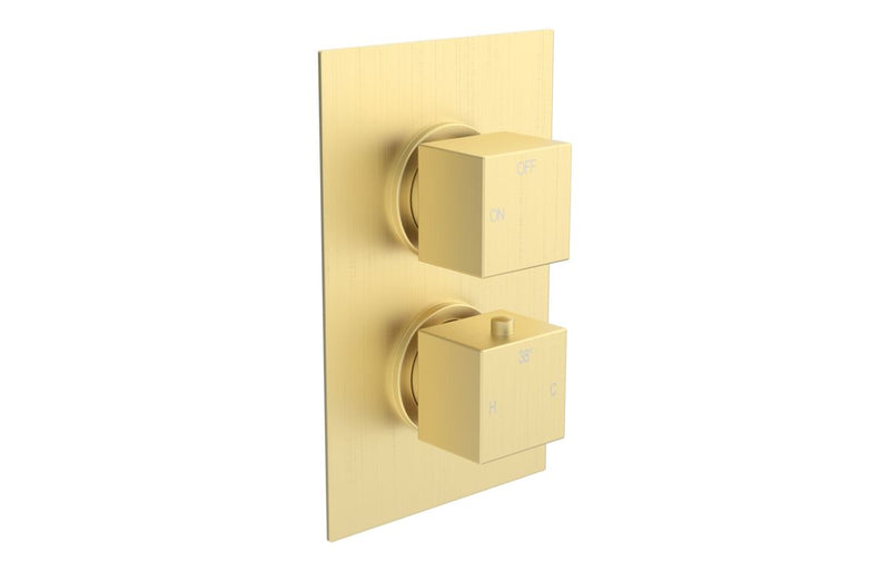 Mineral Square Shower Valve & Kit Pack 1 - Brushed Brass - KPSB111593