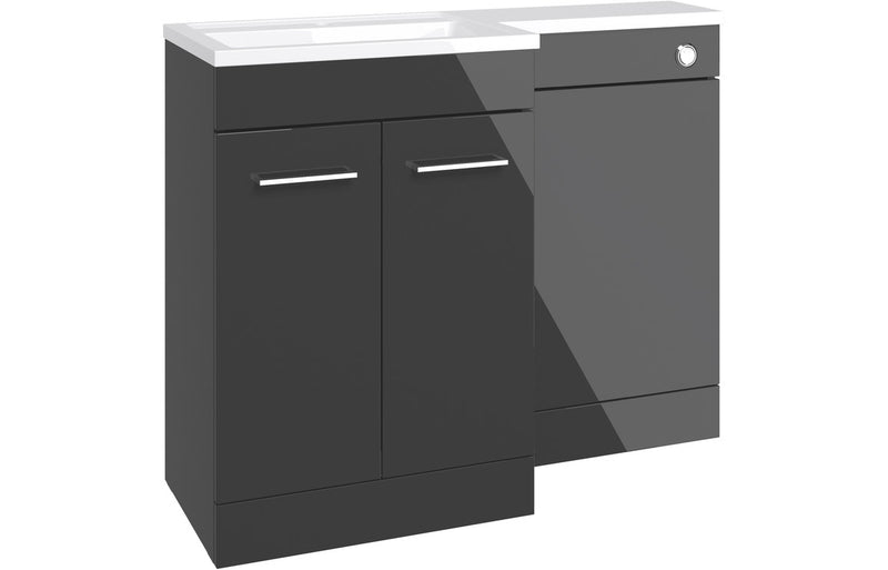 Carnation 1000mm Furniture & BTW WC Pack - Anthracite Gloss (LH) - KPSB111618