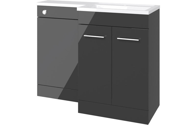 Carnation 1000mm Furniture & BTW WC Pack - Anthracite Gloss (RH) - KPSB111619