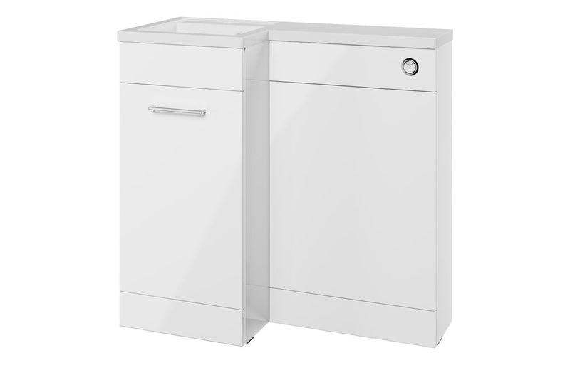Carnation 900mm Furniture & BTW WC Pack - White Gloss (LH) - KPSB111624