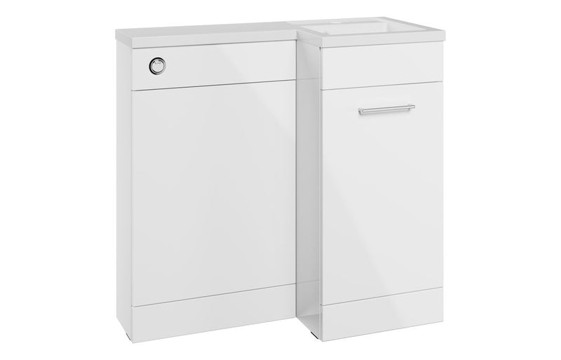 Carnation 900mm Furniture & BTW WC Pack - White Gloss (RH) - KPSB111625