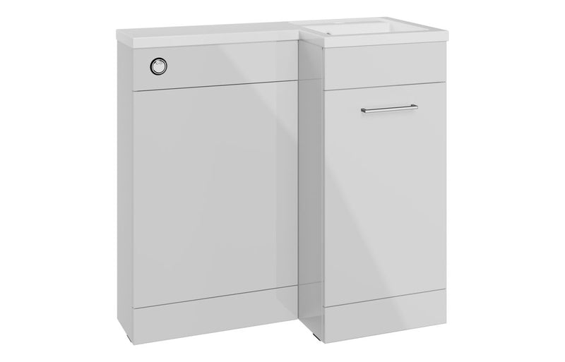 Carnation 900mm Furniture & BTW WC Pack - Grey Gloss (RH) - KPSB111628