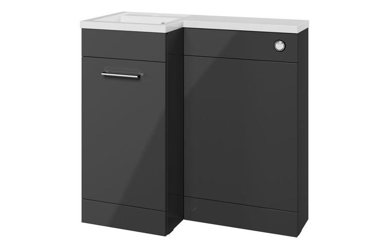 Carnation 900mm Furniture & BTW WC Pack - Anthracite Gloss (LH) - KPSB111630