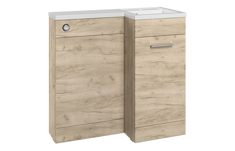 Carnation 900mm Furniture & BTW WC Pack - Oak (RH) - KPSB111634