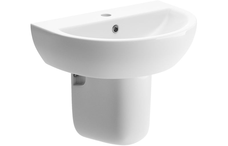 Adisham 550x400mm 1TH Basin & Semi Pedestal - KPSB1831