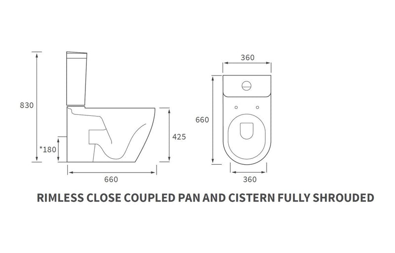 Hadlow Rimless Close Coupled Fully Shrouded WC & Soft Close Seat - KPSB1859
