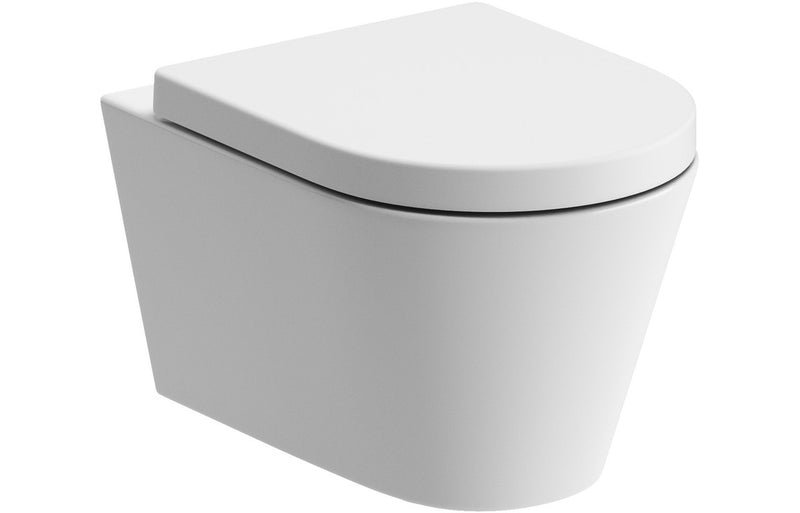 Hadlow Rimless Wall Hung WC & Soft Close Seat - KPSB1861