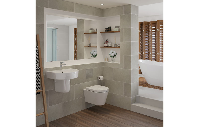 Hadlow Rimless Wall Hung WC & Soft Close Seat - KPSB1861