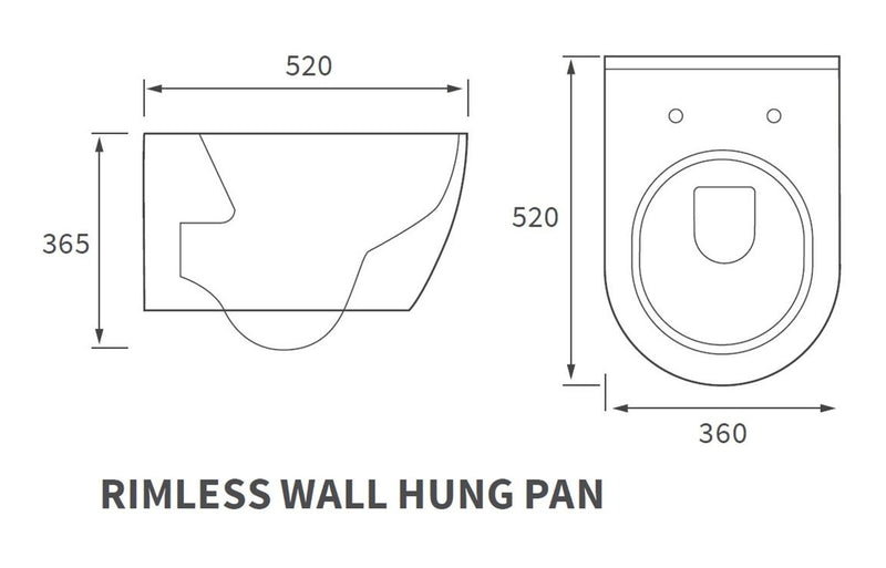 Hadlow Rimless Wall Hung WC & Soft Close Seat - KPSB1861