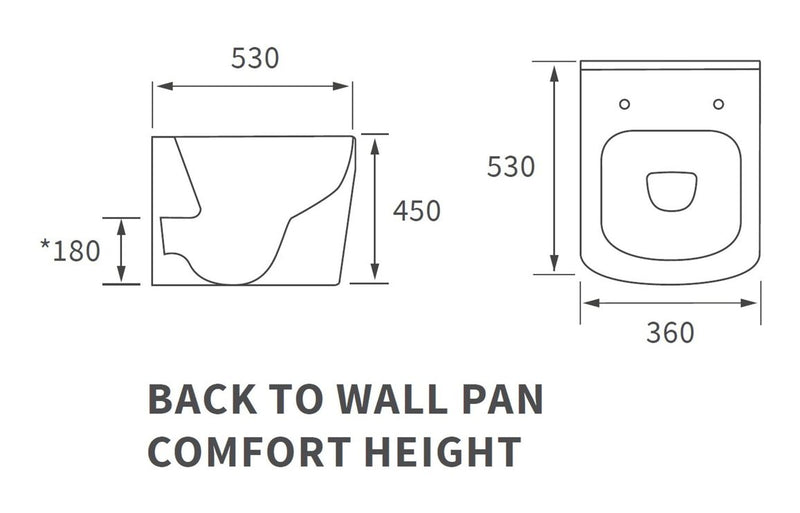 Herne Rimless Back To Wall Comfort Height WC & Soft Close Seat - KPSB1888
