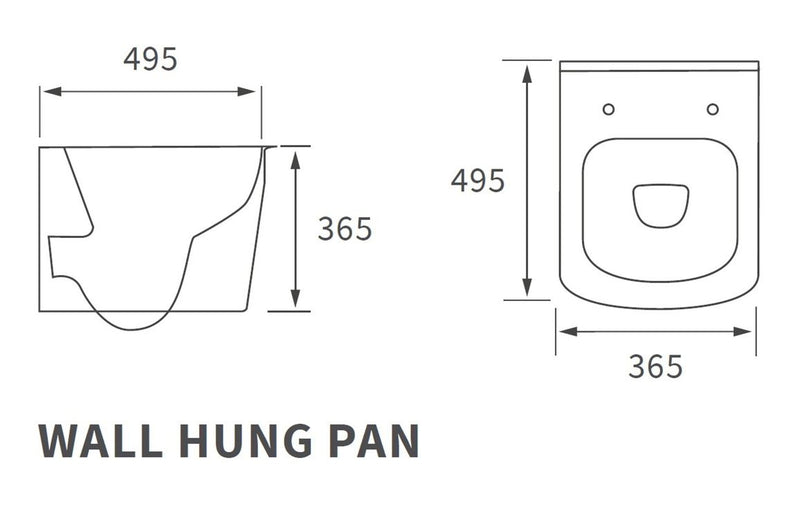Herne Rimless Wall Hung WC & Soft Close Seat - KPSB1890