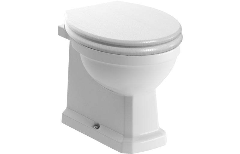 Rochester Back To Wall WC & Satin White Wood Effect Seat - KPSB1903