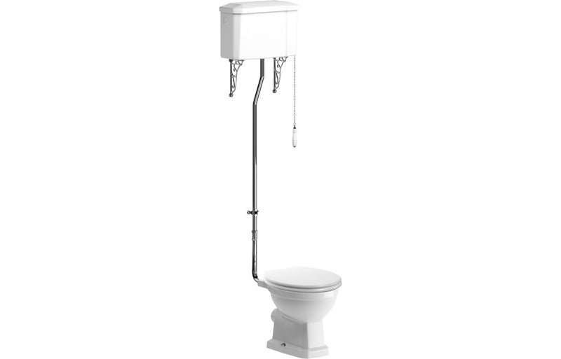 Rochester High Level WC & Satin White Wood Effect Seat - KPSB1907