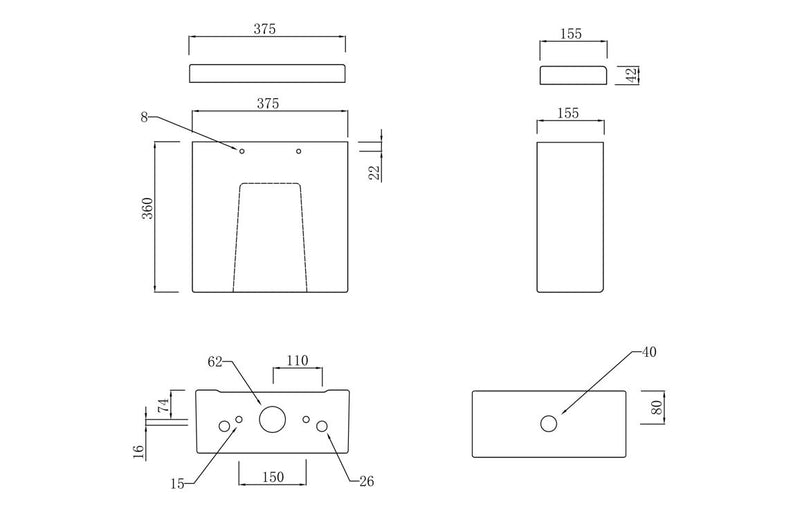 Rainham Rimless Close Coupled Open Back WC & Soft Close Seat - KPSB1914