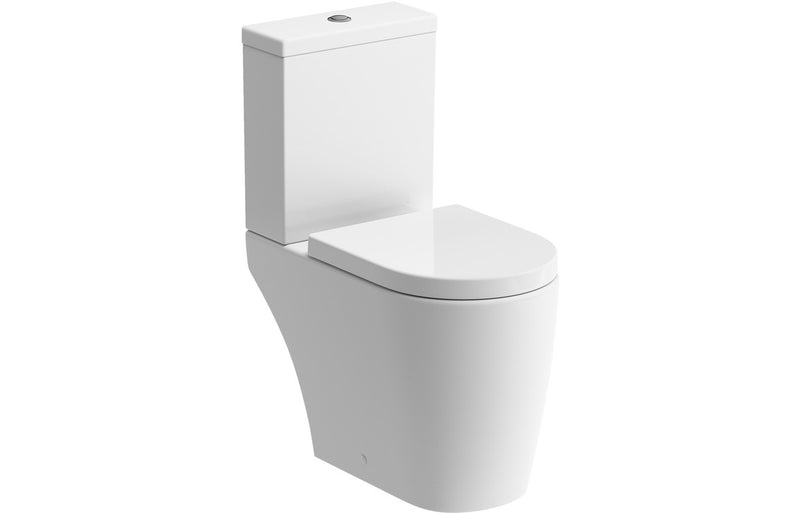 Hadlow Rimless Close Coupled Open Back WC & Soft Close Seat - KPSB1928