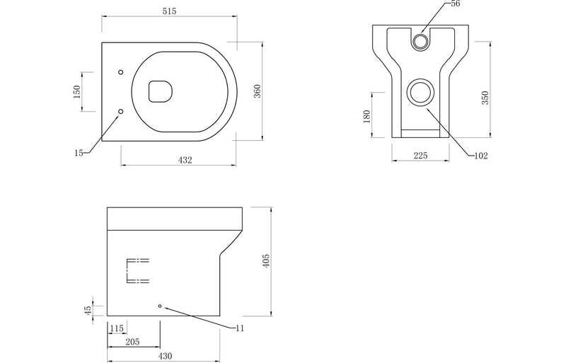 Rainham Rimless Back To Wall WC & Soft Close Seat - KPSB1935