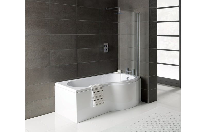 P-Shape 1700x700-850x410mm 0TH Shower Bath  Panel & Screen (RH) - KPSB2957