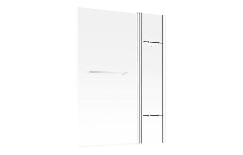 Two Panel Folding Bath Screen - Chrome - KPSB3775