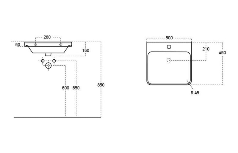 Clover 500mm 2 Door Floor Standing Cloakroom Basin Unit - Matt Grey - KPSB96040