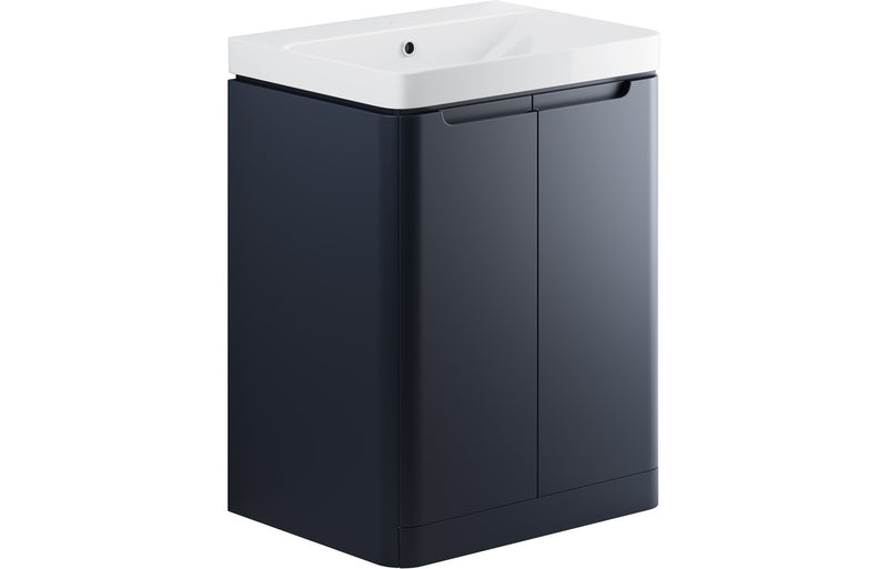 Clover 605mm 2 Door Floor Standing Basin Unit - Matt Indigo - KPSB96047