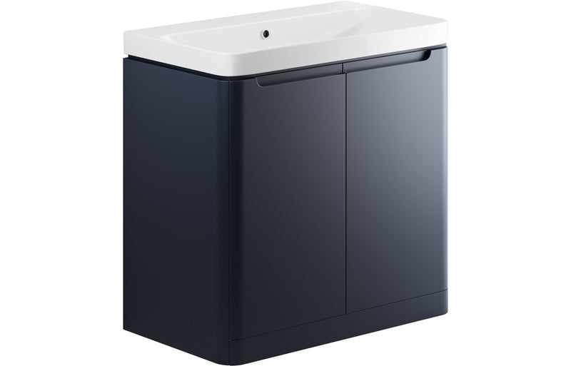 Clover 805mm 2 Door Floor Standing Basin Unit - Matt Indigo - KPSB96053