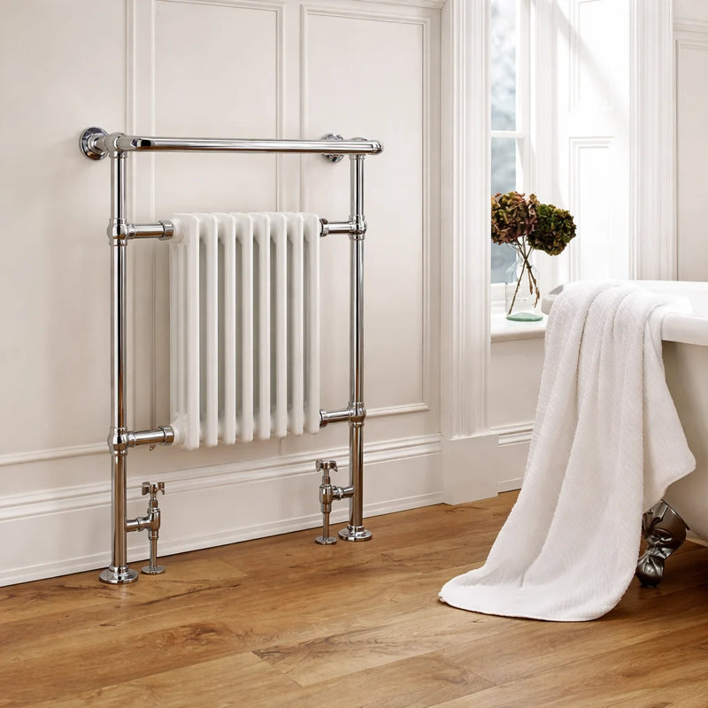 Kartell Las Vegas 500x945mm Designer Heated Towel Rail Chrome & White - LAS-1