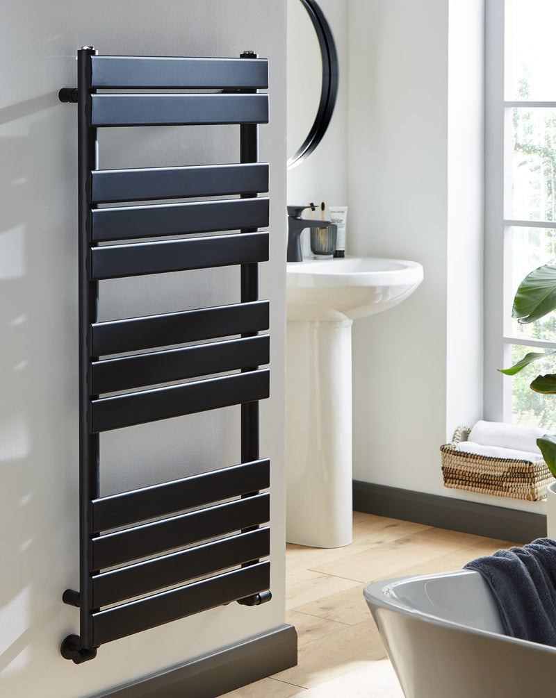Kartell Memphis 500x800mm Heated Towel Rail Matt Black - MEM500-800B