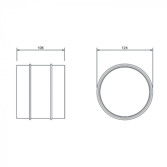 FloPlast SS106B 110mm Solvent Soil Pipe Coupling - Black