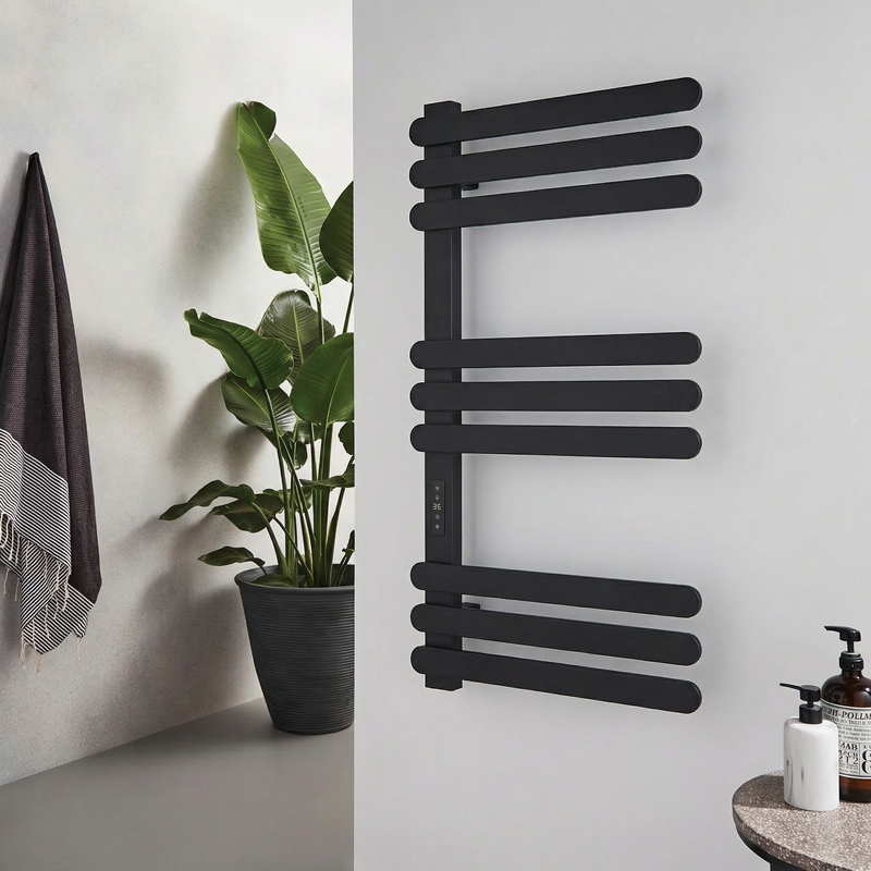 Kartell Selecta 1100x500mm Smart Dry Electric Heated Towel Rail Black - SEL1100500BL
