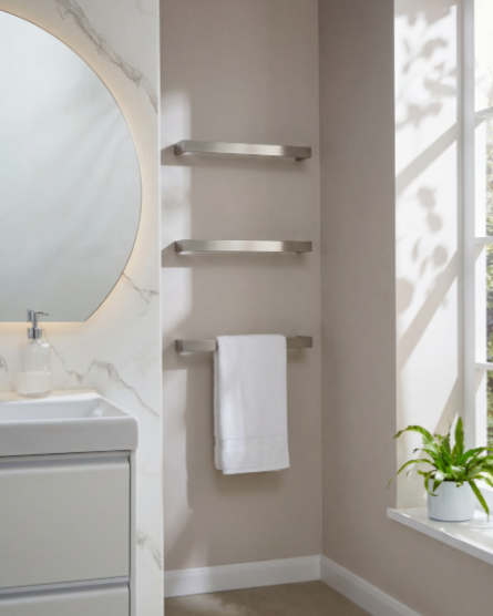 Kartell Singola 500mm Dry Electric Heated Towel Rail Brushed Nickel - SIN500BN