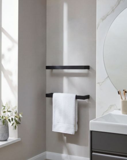 Kartell Singola 600mm Dry Electric Heated Towel Rail Black - SIN600BL