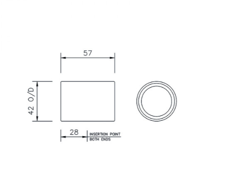 FloPlast WS07B ABS Solvent Waste 32mm Straight Coupling - Black