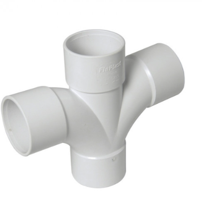FloPlast WS58W ABS Solvent Waste 40mm Cross Branch Tee - White