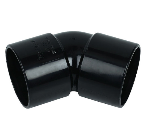 FloPlast WS20B ABS Solvent Waste 50mm 45° Obtuse Elbow - Black