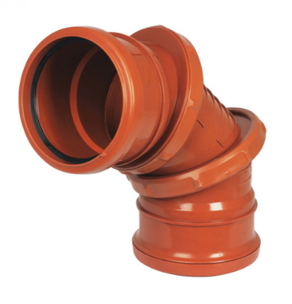 FloPlast D560 110mm Underground Drainage Double Socket 90° Adjustable Bend