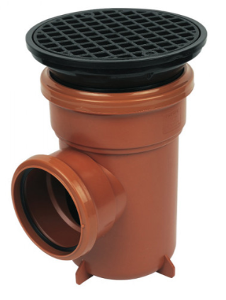 FloPlast D510 110mm Underground Drainage Bottle Gully With Round Grid