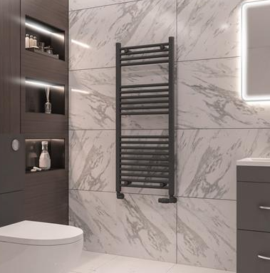 Eastbrook Wingrave 1200x500mm Straight Multirail Matt Anthracite - 89.0075