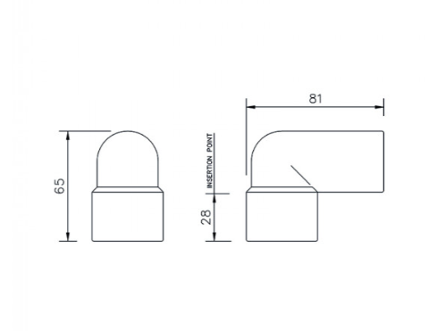 FloPlast WS26B ABS Solvent Waste 32mm 90° Street Elbow - Black
