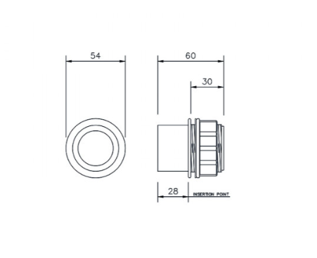 FloPlast WS60W ABS Solvent Waste 32mm Tank Connector - White