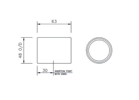 FloPlast WS08B ABS Solvent Waste 40mm Coupling - Black
