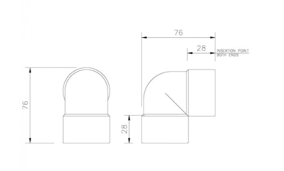 FloPlast WS11B ABS Solvent Waste 40mm 90° Elbow - Black
