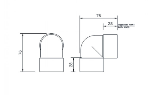 FloPlast WS11W ABS Solvent Waste 40mm 90° Elbow - White