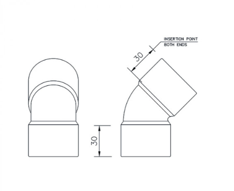 FloPlast WS19B ABS Solvent Waste 40mm 135° Obtuse Elbow - Black