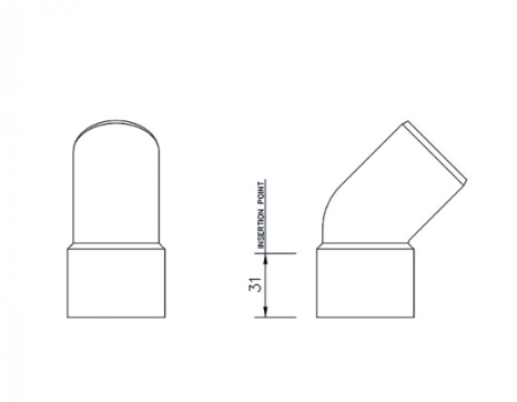 FloPlast WS77W ABS Solvent Waste 40mm 135° Obtuse Street Elbow - White