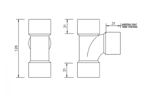 FloPlast WS23B ABS Solvent Waste 40mm Tee - Black