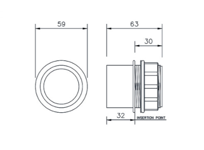 FloPlast WS61W ABS Solvent Waste 40mm Tank Connector - White