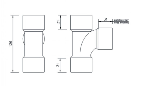 FloPlast WS23W ABS Solvent Waste 40mm Tee - White