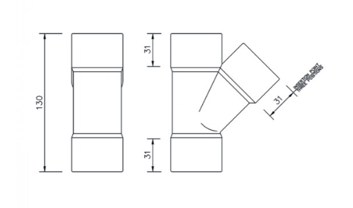 FloPlast WS43W ABS Solvent Waste 40mm 135° Branch - White