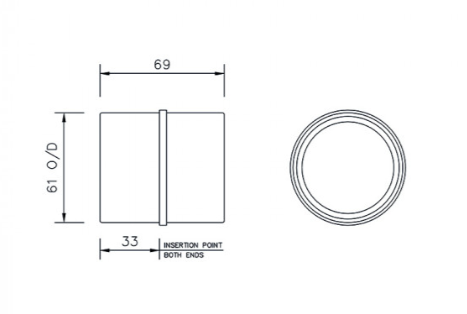 FloPlast WS09B ABS Solvent Waste 50mm Coupling - Black